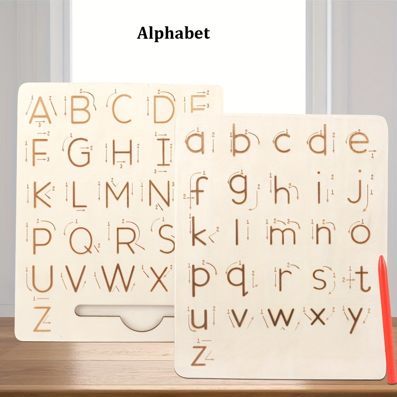 Terra Wooden Letters Practicing Board, Double-Sided Alphabet Tracing Tool  Learning to Write ABC Educational Toy Game Fine Motor Montessori Gift for  Preschool 3 4 5 Years Old Kids 