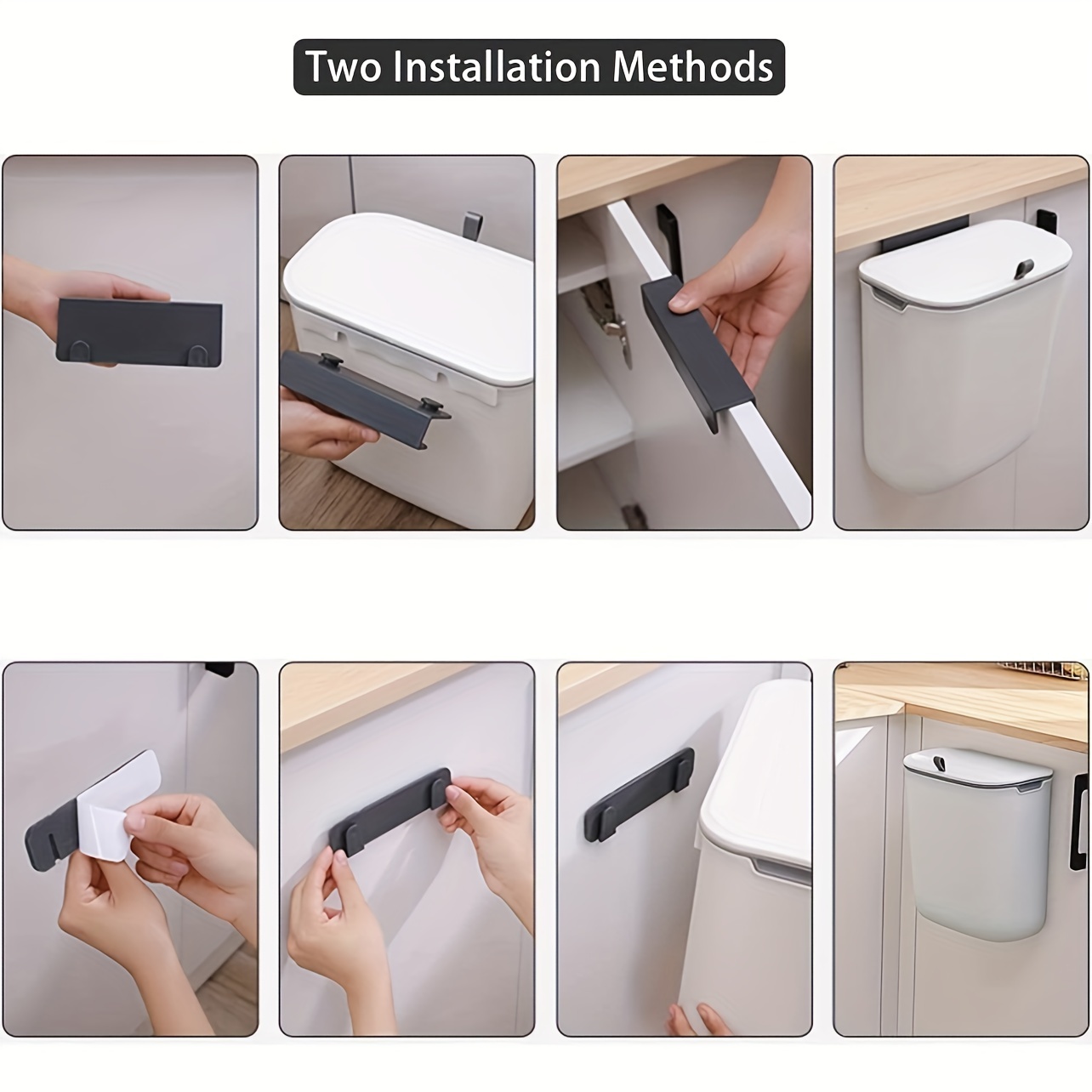 8/12L Kitchen Compost Bin for Cabinet Under Sink Wall Mounted