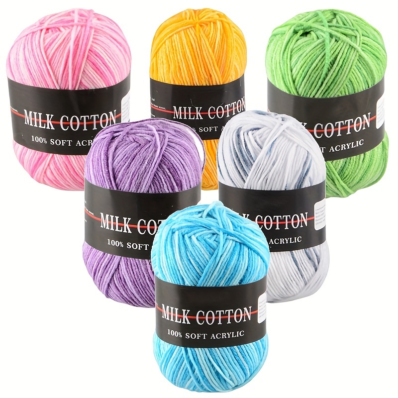Multi Color Milk Cotton Soft Warm 3ply Knitting Crocheting Yarn For Hand  Knit Sweater Hat Diy Amigurumi Doll Blanket Toy - Temu