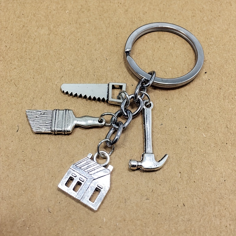 Decorative Mini Hammer Design Alloy Metal Key Ring Gift