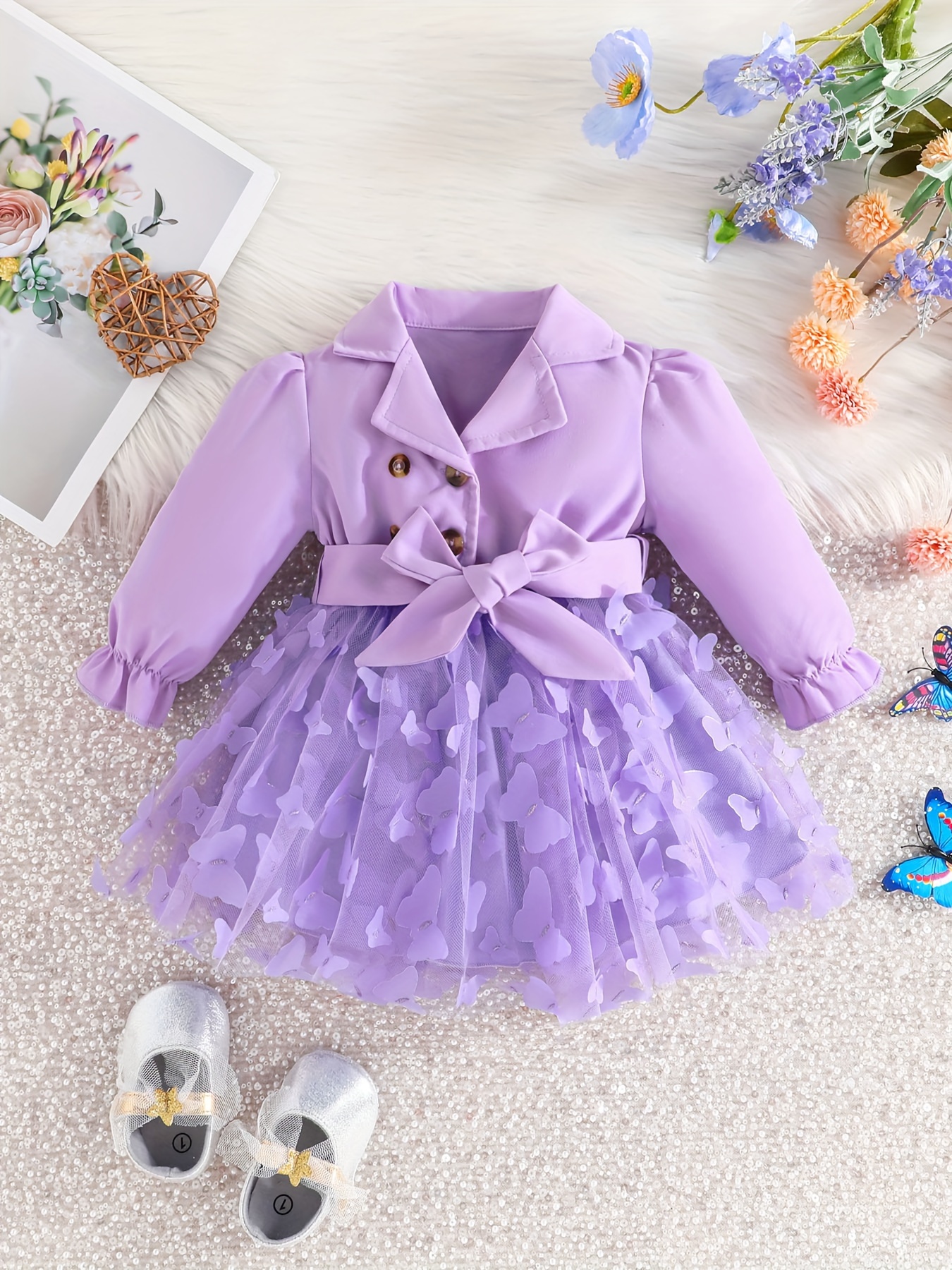 Newborn purple hot sale dress