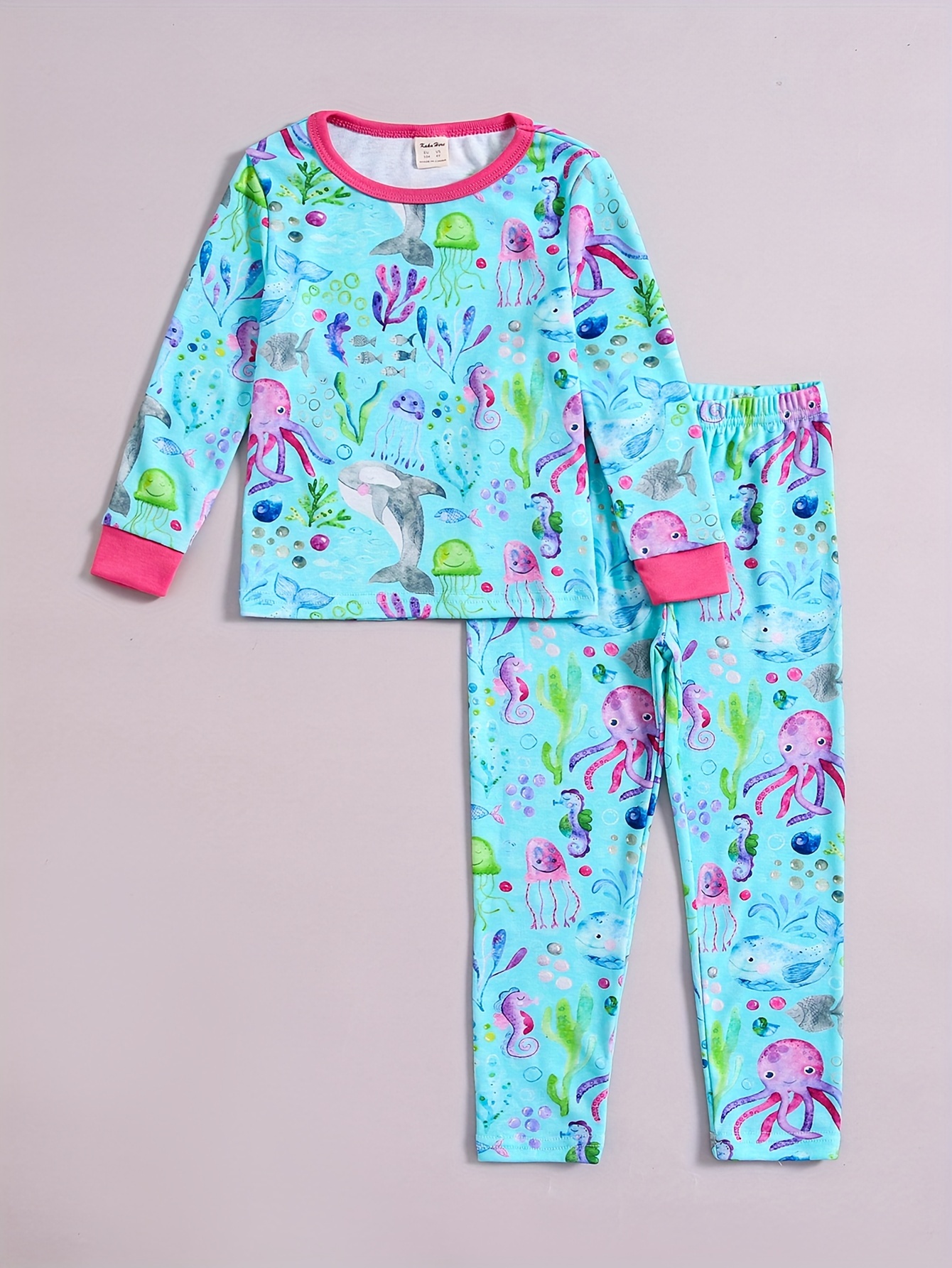 Blue Girls Pyjamas, Long Sleeve Pyjama For Girls