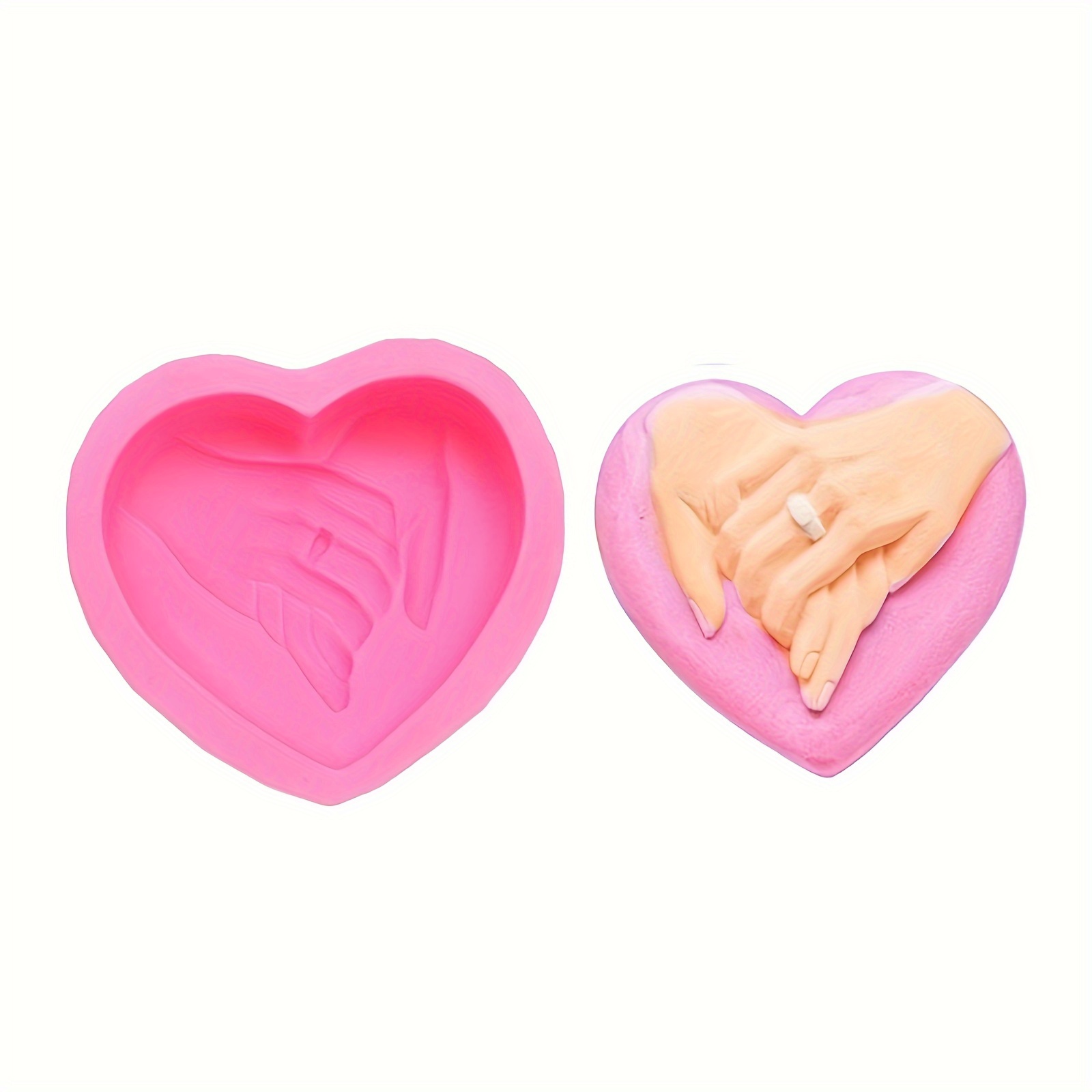 Heart Shaped Silicone Candle Mold Heart Epoxy Casting Candle Temu New