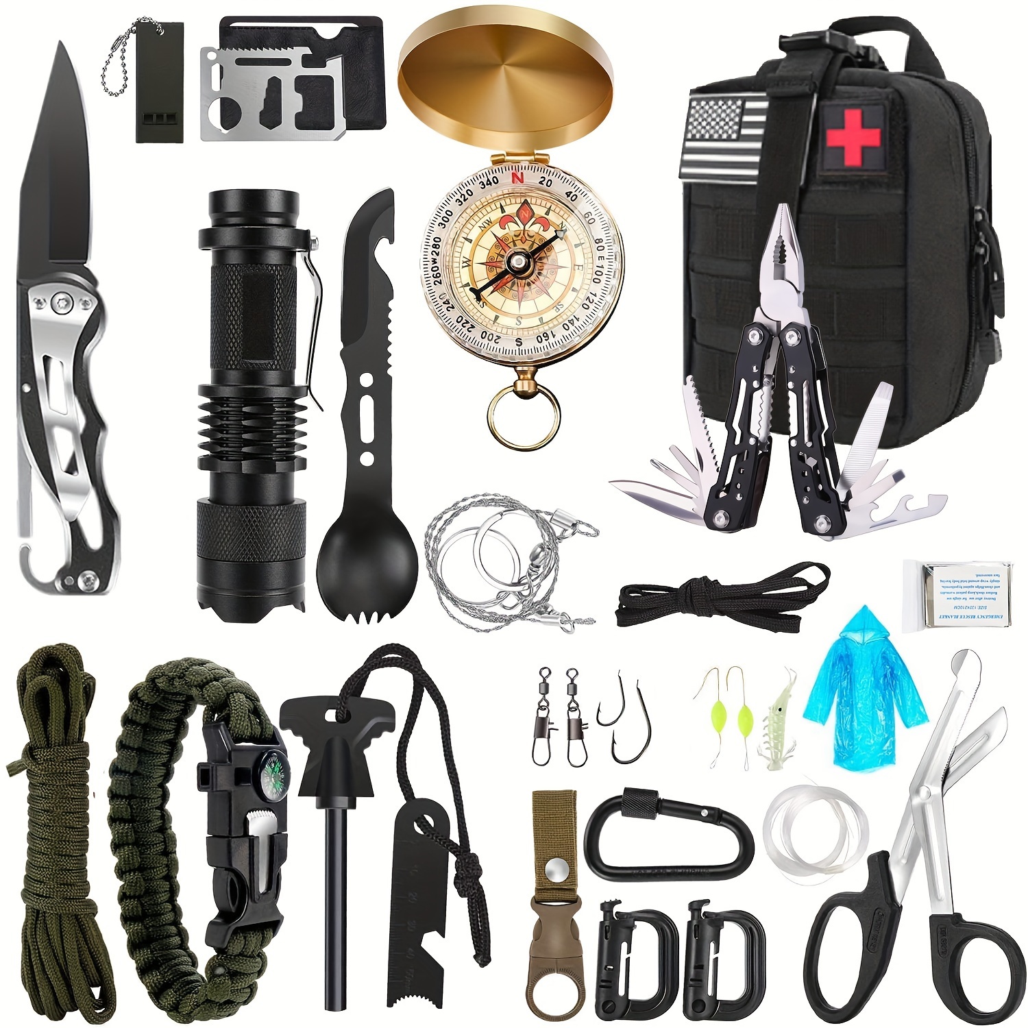  Verifygear Kit de supervivencia, 17 en 1, equipo de supervivencia  profesional, herramientas de primeros auxilios, suministros para  emergencia, táctica, senderismo, caza, desastres, camping, aventuras :  Deportes y Actividades al Aire Libre