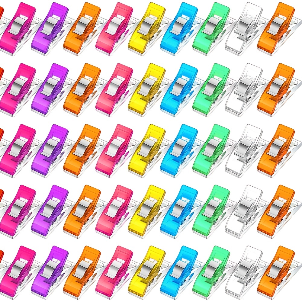  FQTANJU 120Pcs Multipurpose Sewing Clips and Quilting Clips,  Multicolored Magic Clips and Fabric Clips, Perfect for Sew  Binding,Crafts,Paper Work and Hanging Little Things