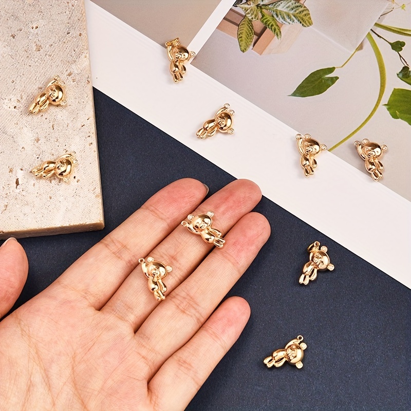10Pcs Kawaii Resin Little Bear Charms Pendants For DIY Necklace Earring  Jewelry