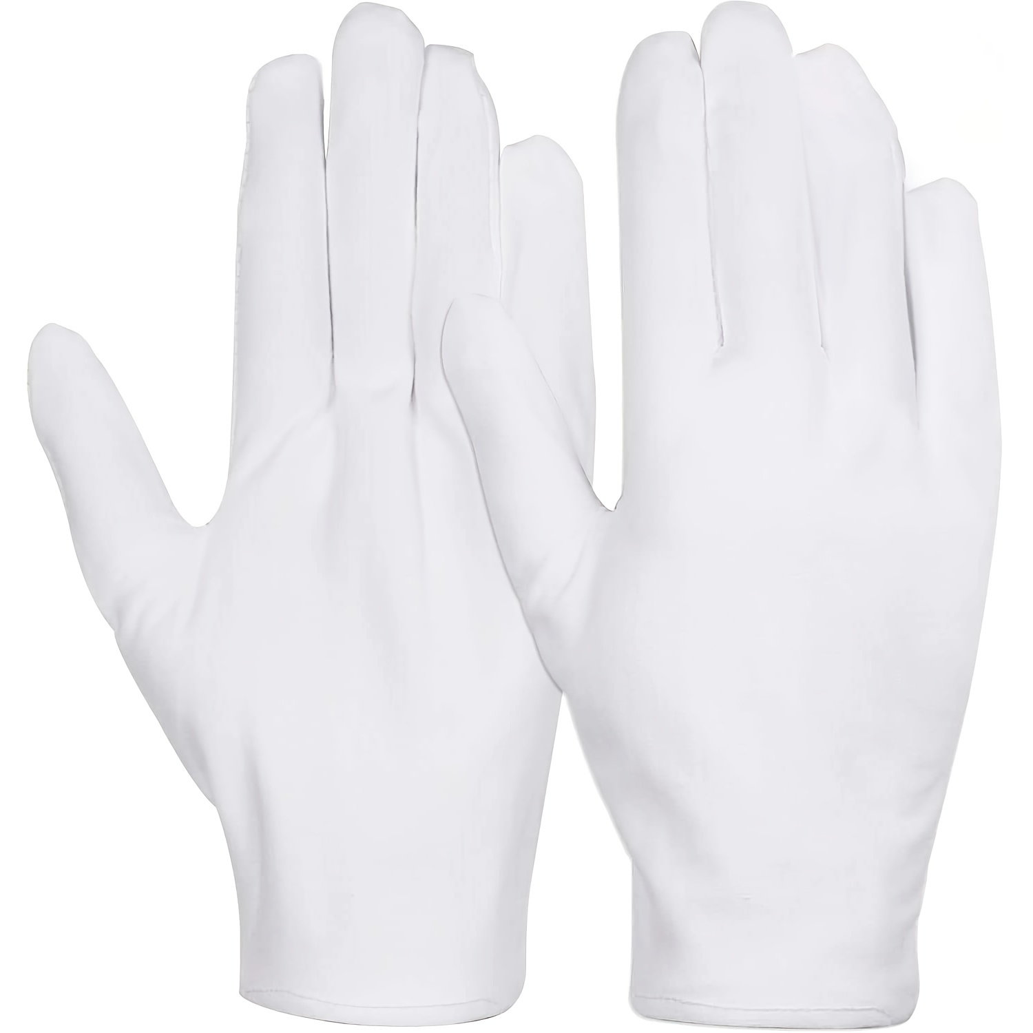 6 Pairs White Cotton Gloves for Women - Dry Hands, Eczema, Serving & More