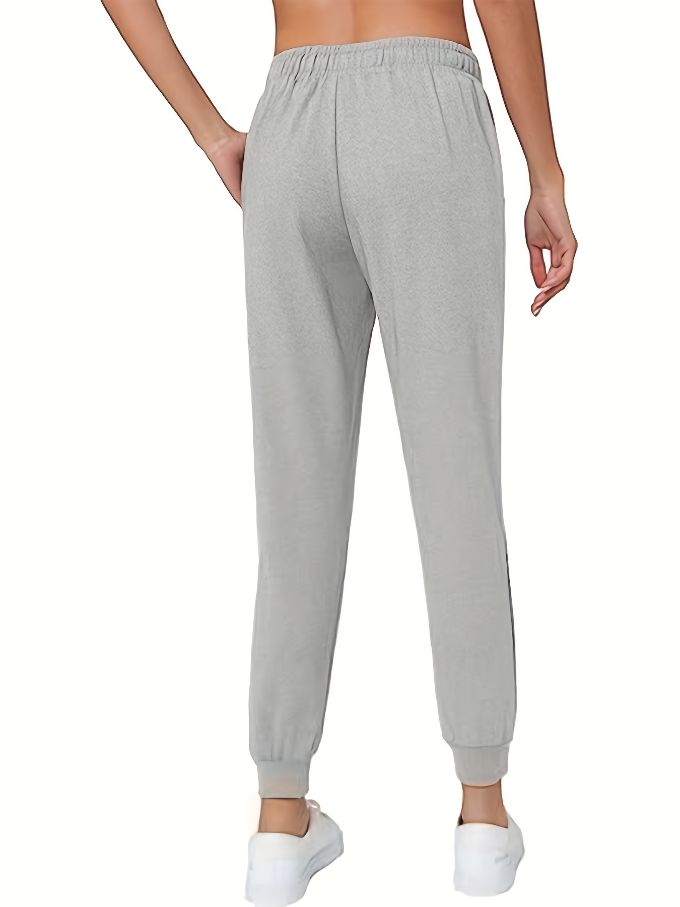 Women's Fleece Relax Fit Cropped Jogger Lounge Sweatpants Running Pants  (Fleece Heather Grey, Large)