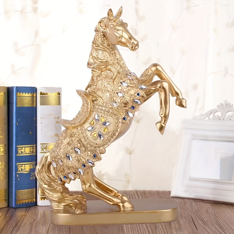 Horse Statue Home Decoration Modern Style Gold Decorative - Temu