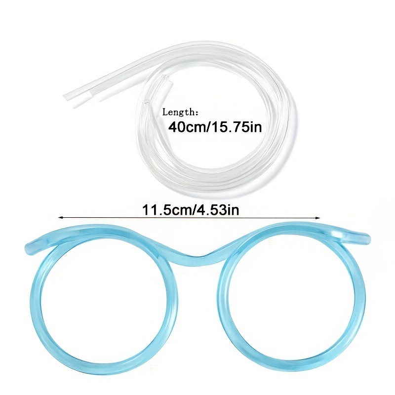 4 Pcs Novelty Straw Glasses, Soft Plastic Straw Glasses, Reusable Fun Loop  Drinking Straw Tube Eyeglasses, Novelty Eyeglasses Straw for Kids Birthday