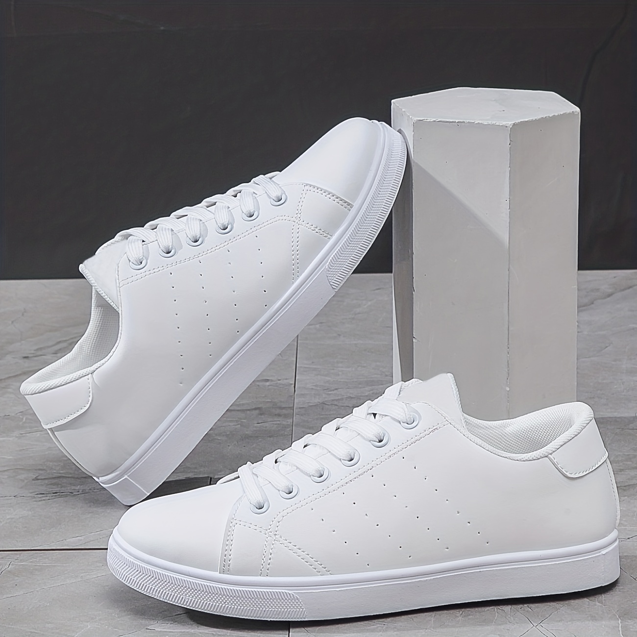  Zapatillas blancas para hombre, suela suave, sin cordones,  zapatos anchos para hombre, Blanco, 8 : Ropa, Zapatos y Joyería