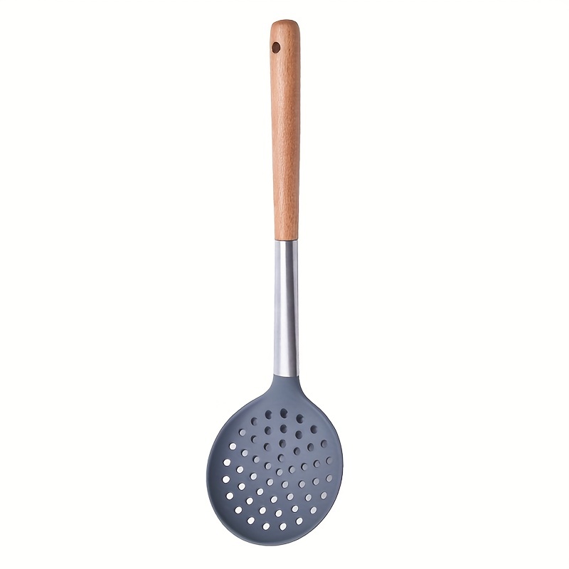 1pc Stainless Steel Household Kitchen Cooking Utensils With Wooden Handle,  Including A Soup Ladle, A Skimmer, And A Spatula