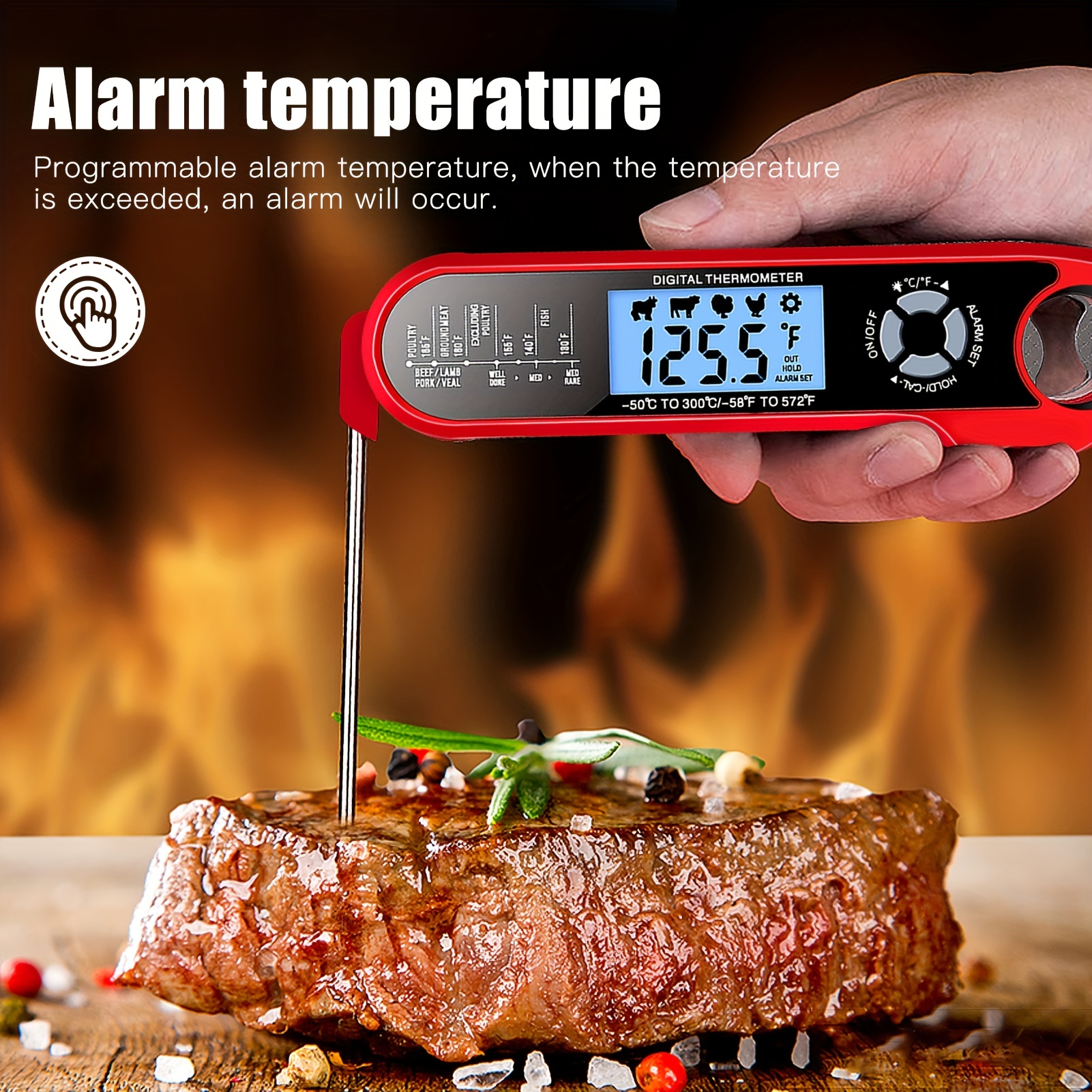 Thermomètre à viande, thermomètre alimentaire étanche, thermomètre