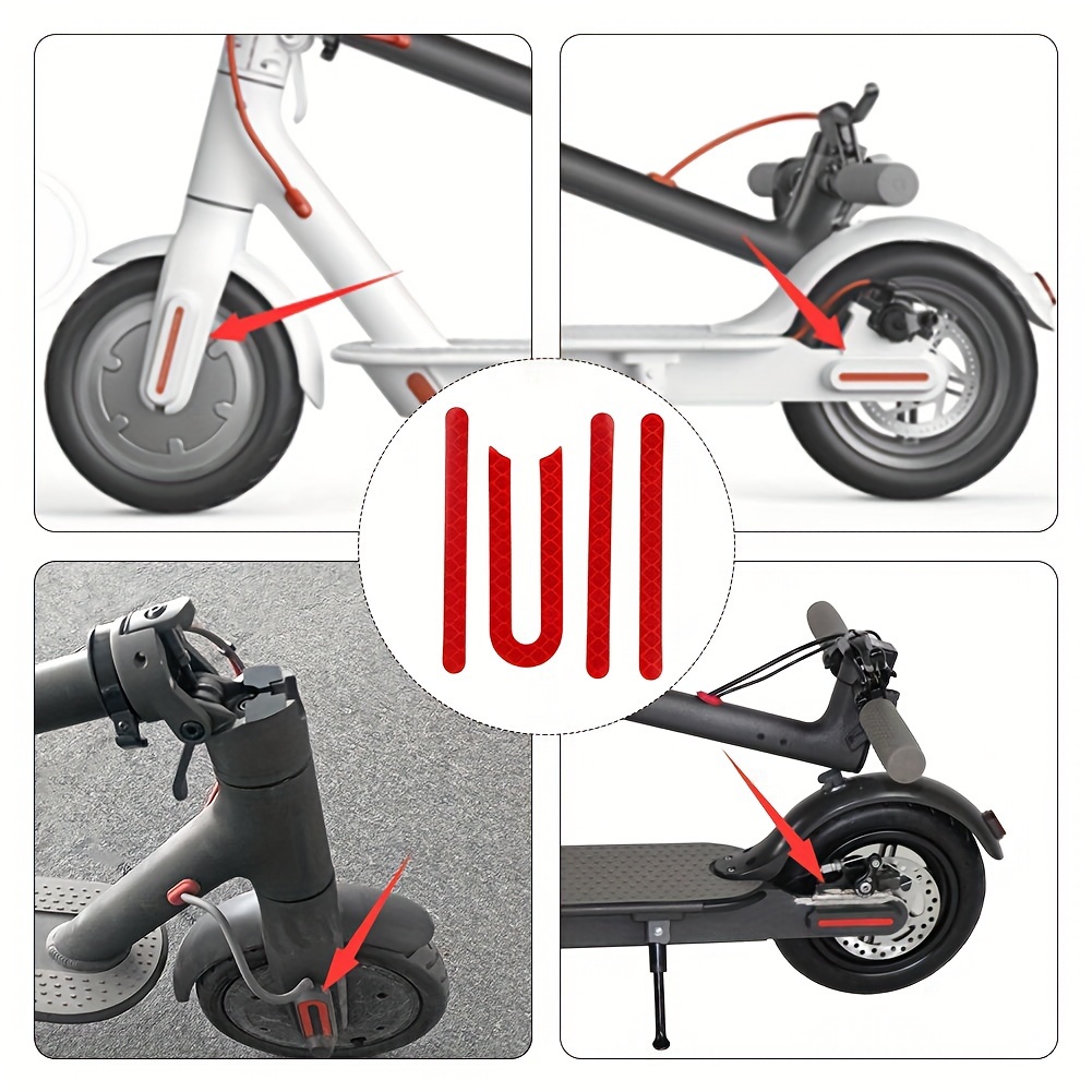 3Set/12buc Autocolant Reflectiv pentru Trotinete Electrice, Reflector de Siguranță, Autocolant Decorativ pentru Xiaomi Mijia M365 Pro