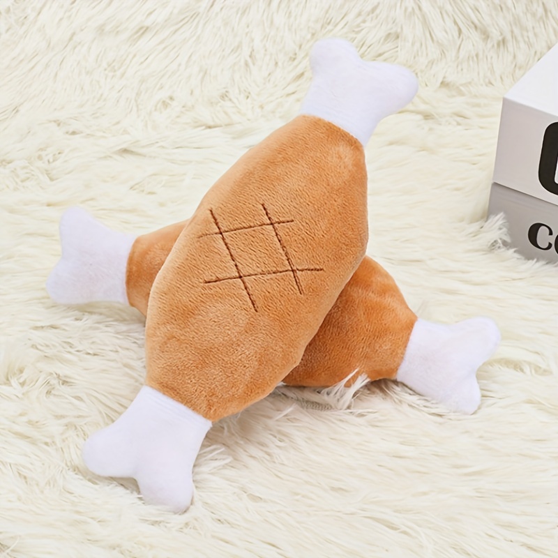 Dog Bone/carrot Plush Toys Puppy Pet Play Squeaky Drumstick - Temu