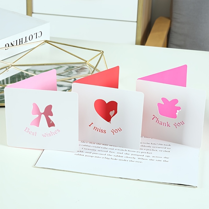 Creative Color Hollow Greeting Cards Folding Small Cards - Temu