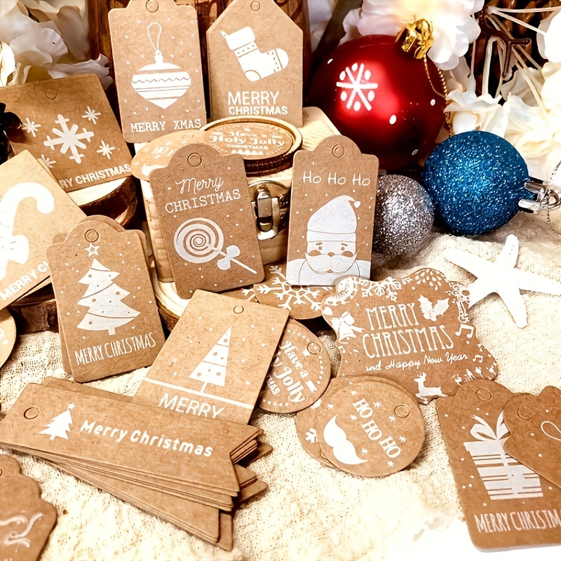 Christmas Kraft Paper Tag Christmas Gift Packaging Tag Card - Temu