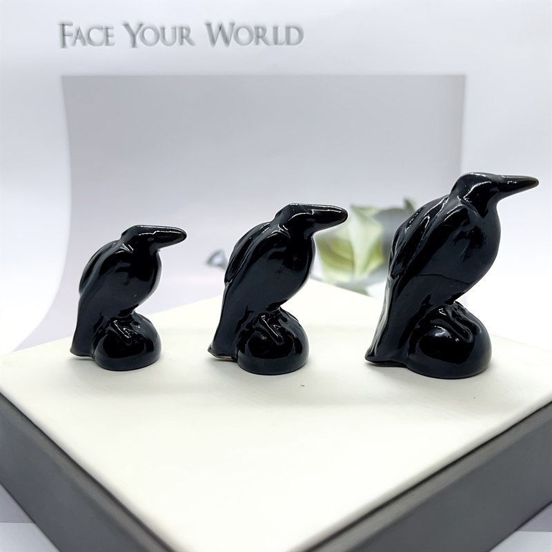 

1pc Obsidian Raven Carving, 3 Sizes High Quality, Best Gift, Interior Decoration, , Exquisite