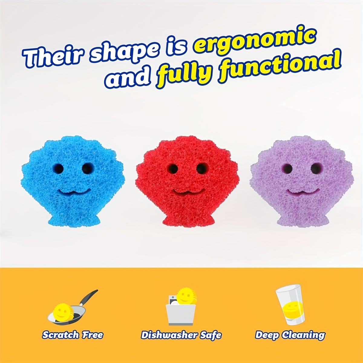 Creative Happy Face Magic Cleaning Brush,sponge Like Loofah Sponge For  Keyboard Cleaning And Dishwashing Cotton Scratch Free - Temu