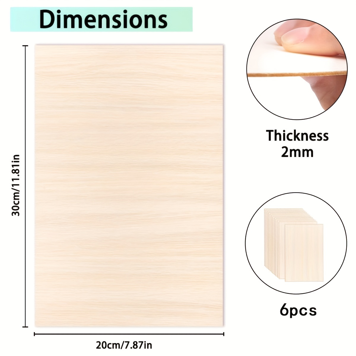 Basswood Sheets ，Unfinished Wood Pieces 20Pcs 6 x 6 x 1/8 Inch，Plywood  Board for Crafts for DIY Projects, Drawing, Painting, Laser, Wood Burning,  Scho for Sale in Queens, NY - OfferUp
