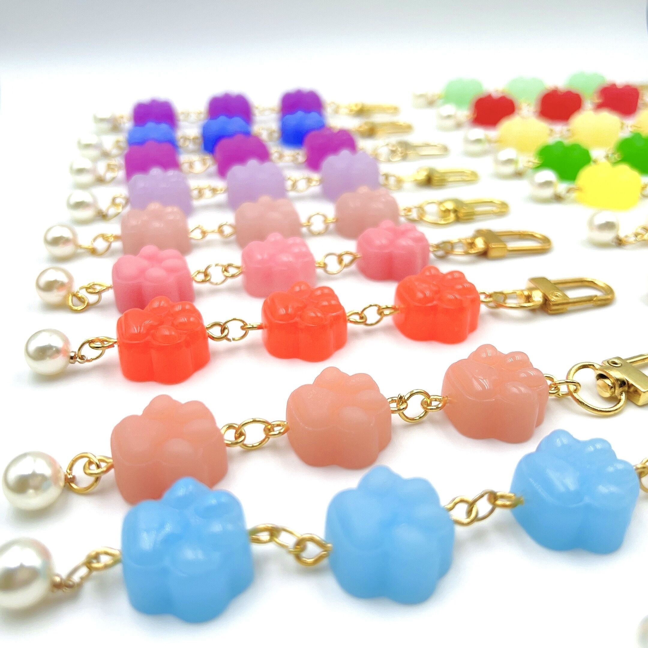 Cute Cat Paw Mini Keychain Resin Accessory for Women