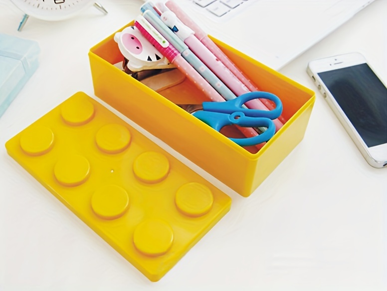 Stackable Building Blocks Storage Box With Carrying Handle - Temu