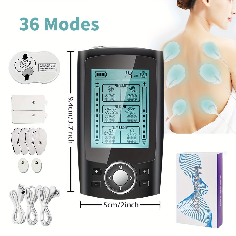 TENS Unit Muscle Stimulator for Pain Relief Therapy, Dual Channels Electronic  Pulse Massager EMS Deivce with