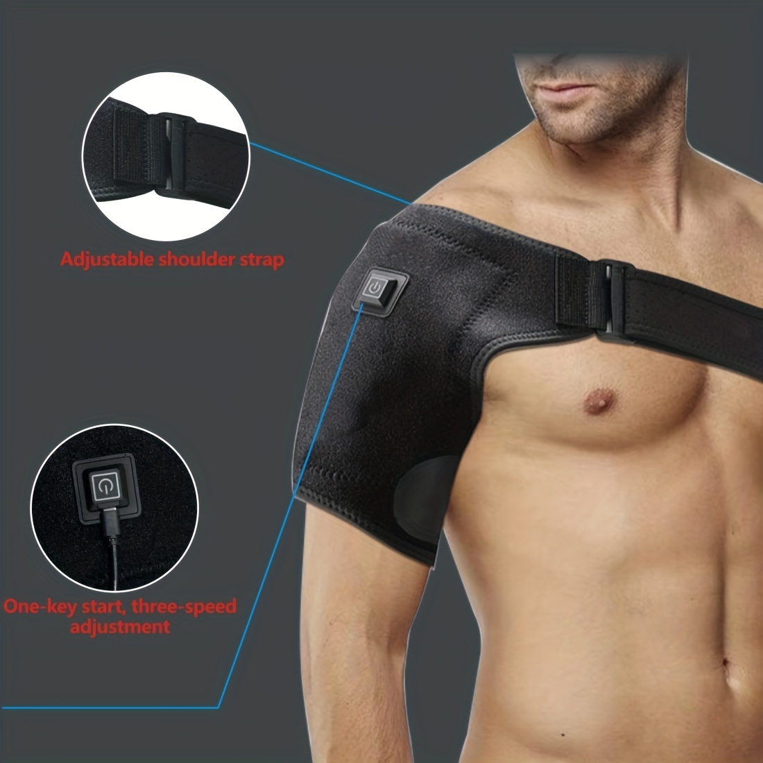 Adjustable Electric Heating Shoulder Massager For Men And - Temu