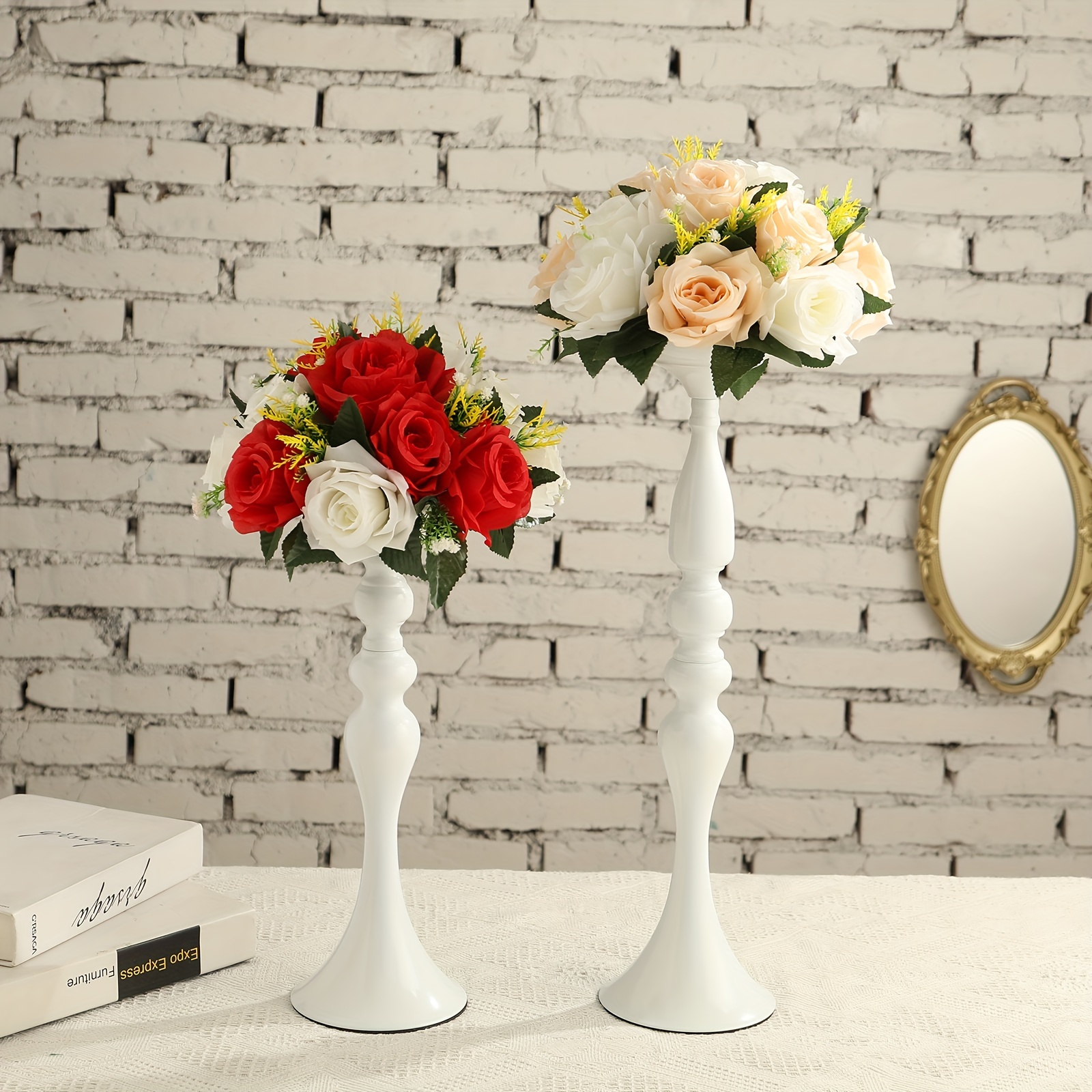 Acrylic Flower Stand Metal Vase For Wedding Table - Temu