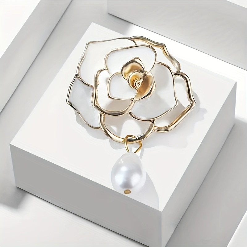 1PC ALLOY GARDENIA Brooch Imitation Pearl Inlaid Exquisite Lapel Pin  Corsage $11.47 - PicClick AU