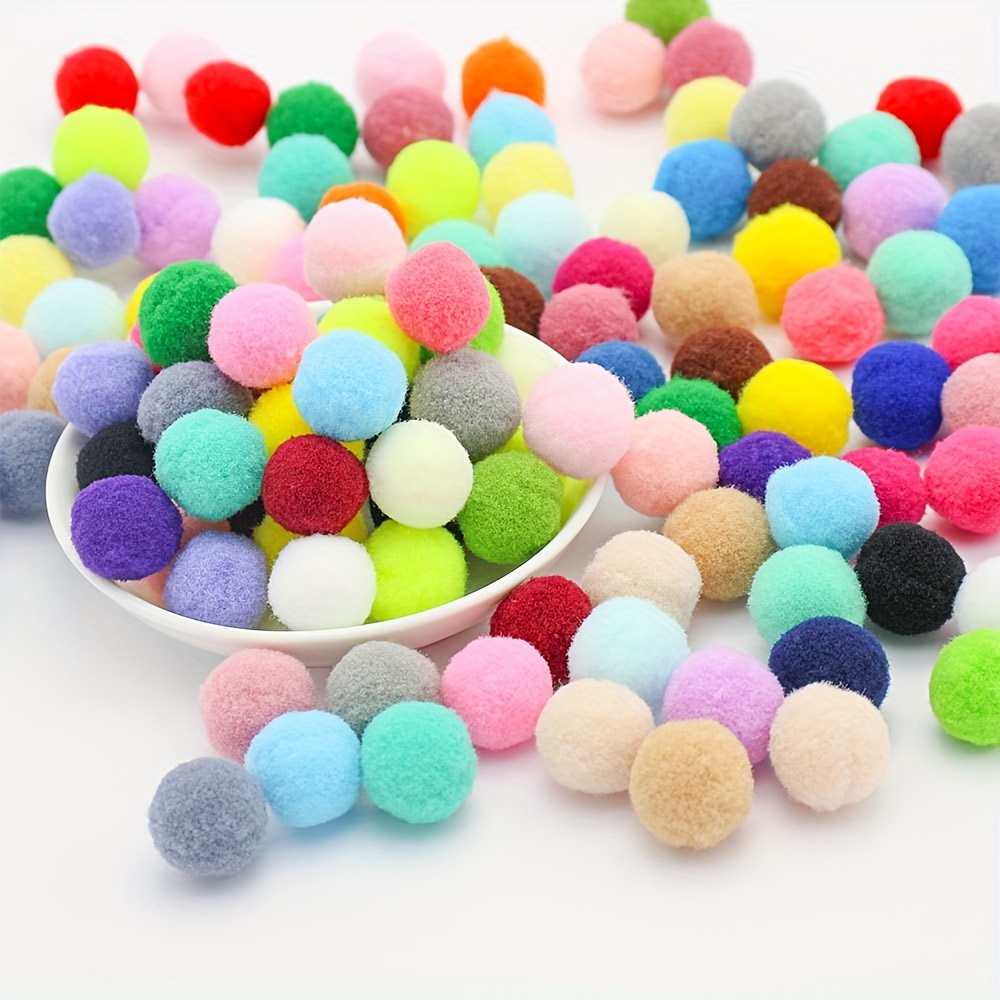  54 bolas de pompones de colores variados de 1.0 in para  manualidades, pompones de mezcla de colores para manualidades, pompones de  decoración para costura, pompones suaves, pompones para manualidades,  costura, material