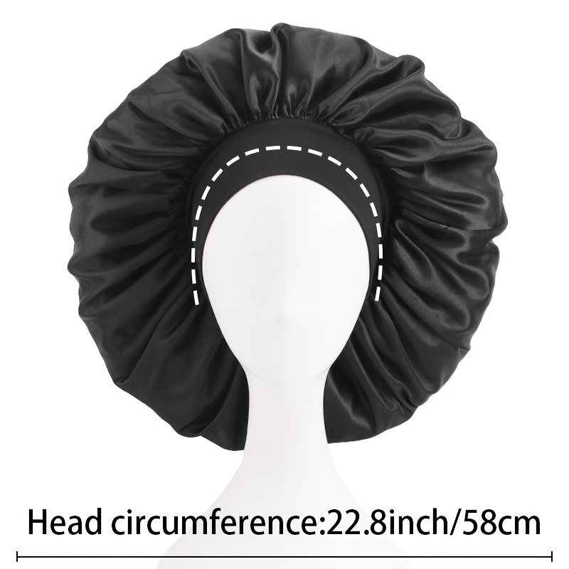 Satin Bonnet Hair Bonnet for Sleeping- 4 Pack Large Silk Bonnets for Black  Women with Elastic Soft Band for Hair Care
