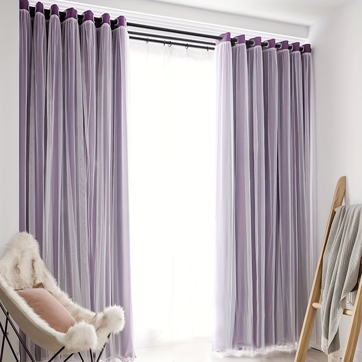 1  layer cloth one layer yarn blackout curtains modern   decorative curtains suitable for living room bedroom balcony floating window partition noise reduction romantic curtains home decor details 5