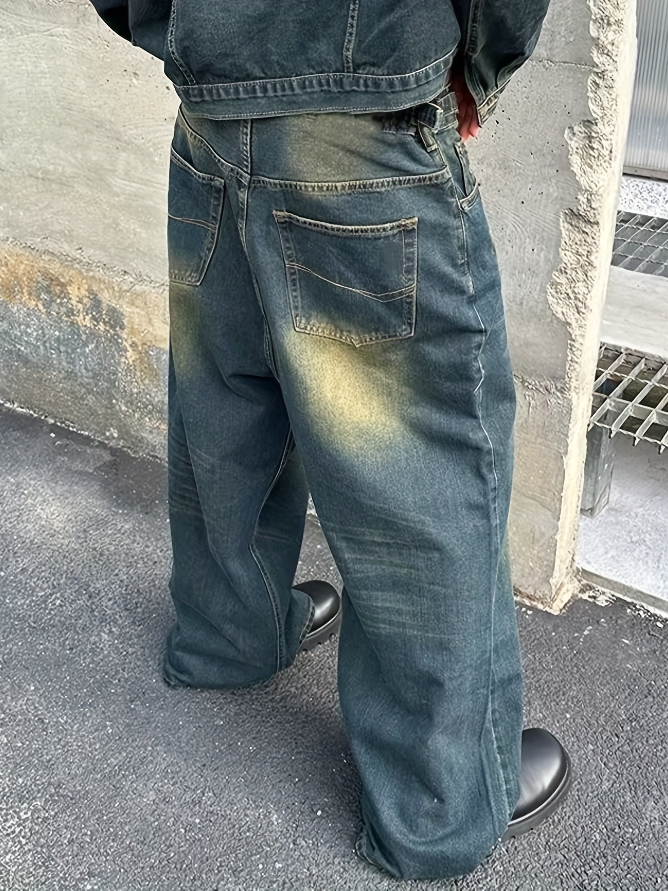 Letter Print Hip Hop Style Baggy Jeans, Men's Kpop Casual Vintage Street  Style Denim Pants - Temu
