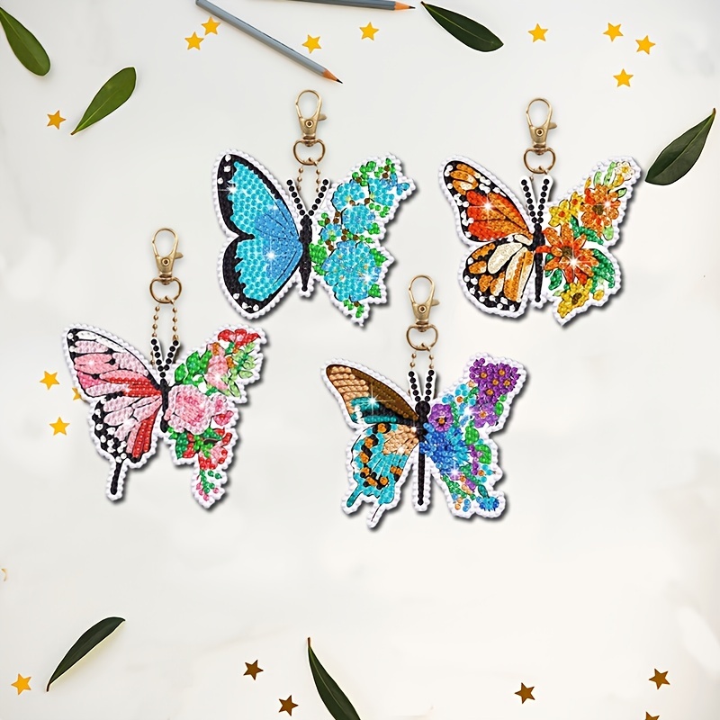 Butterfly Artificial Diamond Painting Keychain Kits Colorful - Temu