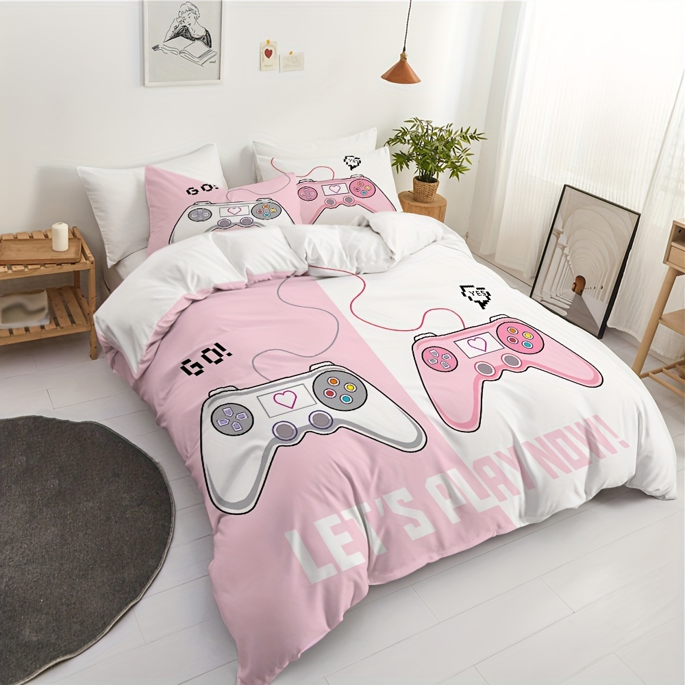 Set di biancheria da letto per ragazza con giraffa Bubblegum rosa