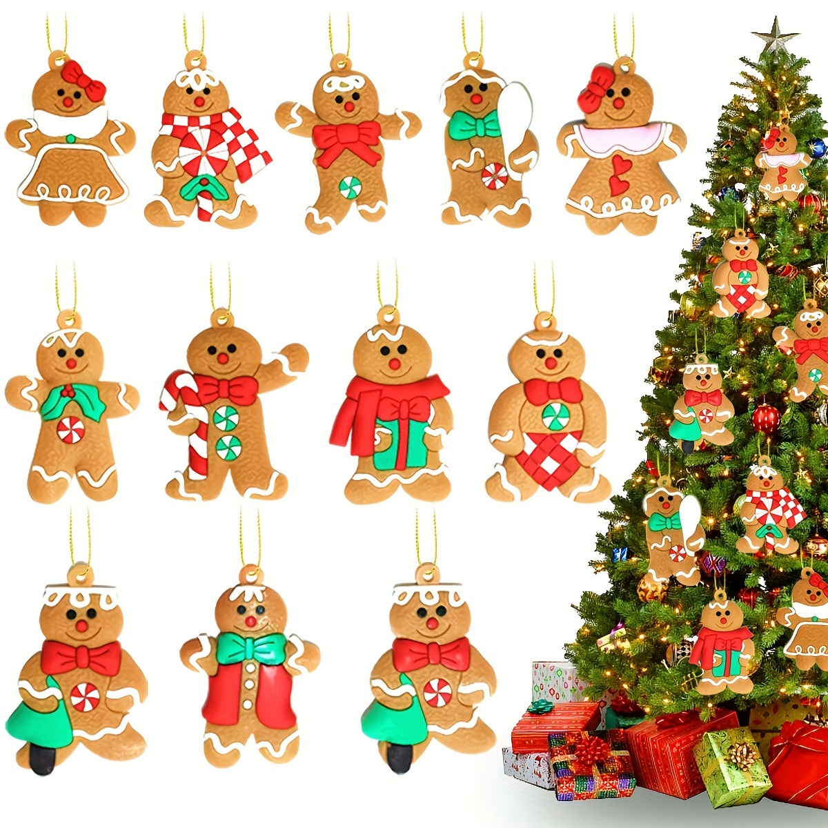 Exquisite Gingerbread Man Hanging Christmas Decorations, Christmas ...