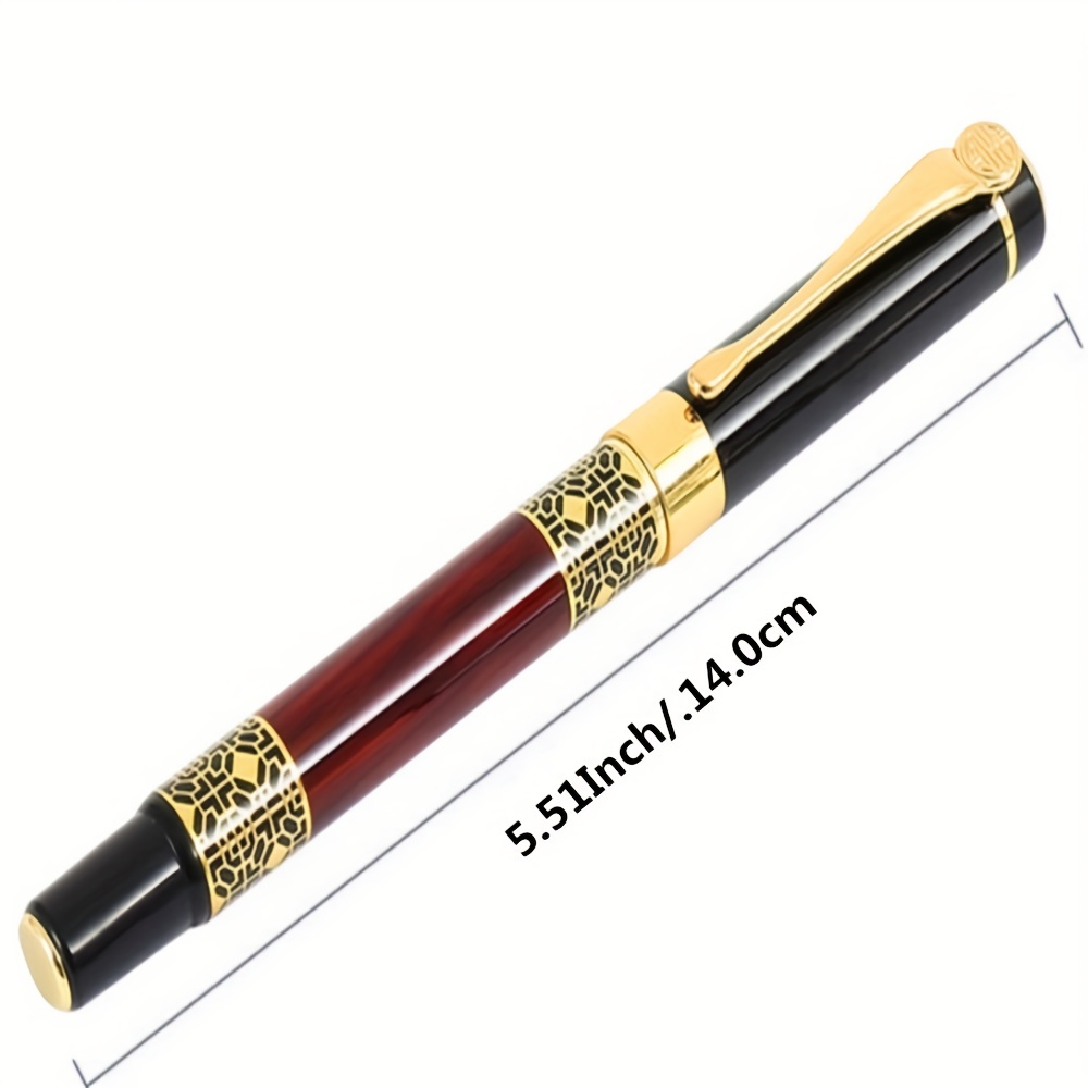 High Quality 530 Black Golden Carving Mahogany Business Office Fountain Pen  School Student Supplies, Discounts Everyone