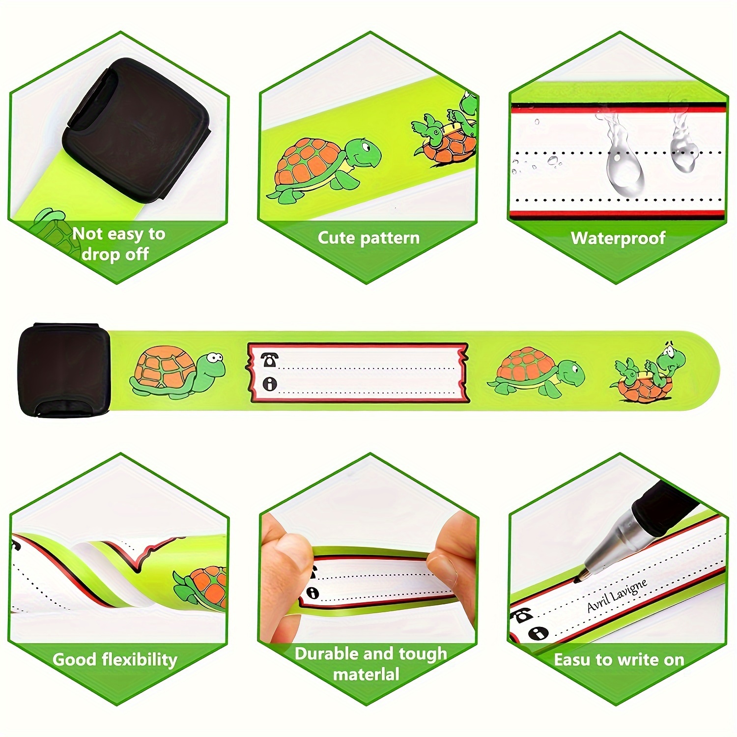Vicloon Notfall-Armband für Kinder 12 Stück SOS Armband mit 1 Marker Stift  ID