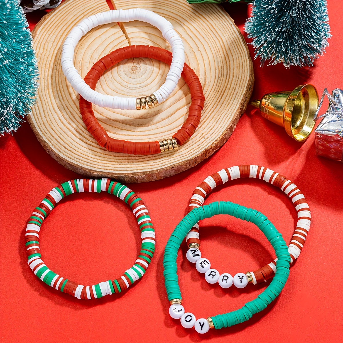 Multi Color Soft Clay Beads Beaded Bracelet Set Women - Temu