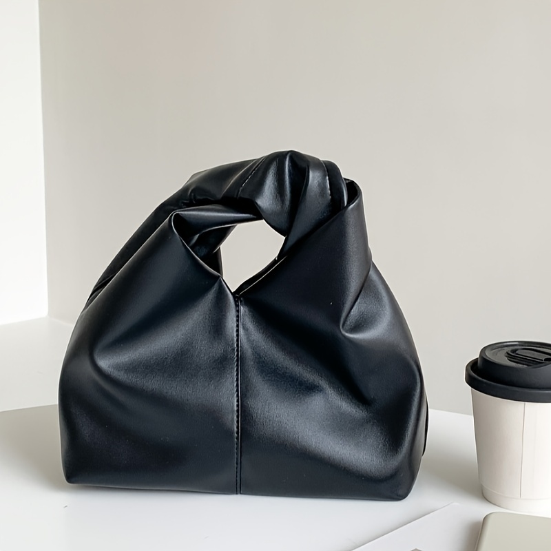 Small Pleated Tote Bag - Black