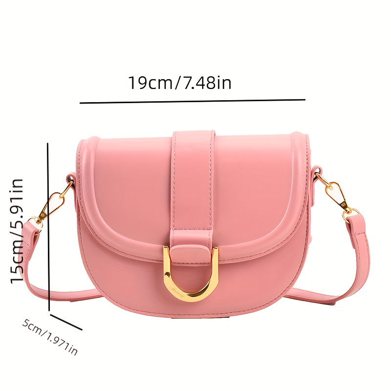 Mini Bolso De Silla De Montar Para Mujeres Bolso De Hombro Cruzado De Color S lido Vintage Carteras De Hombro Con Solapa De Hebilla De Moda