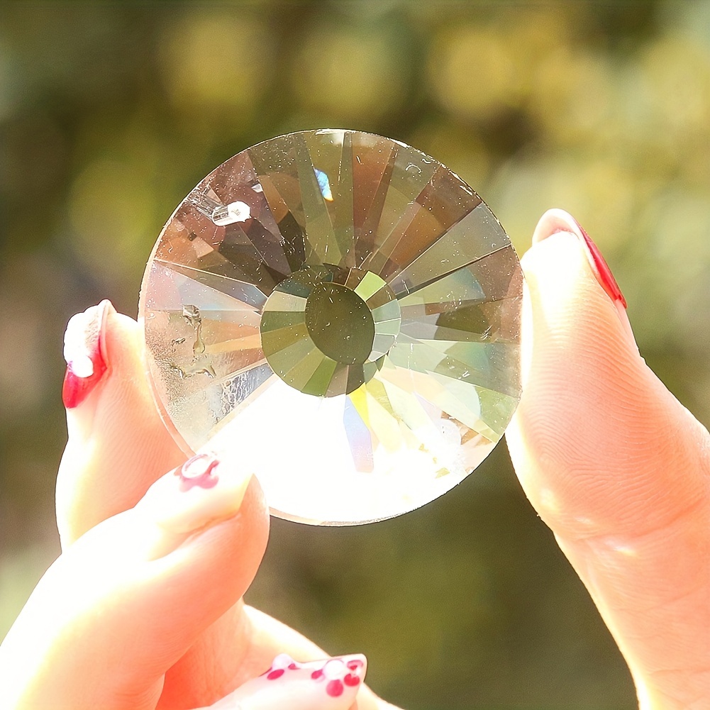 Décoration de lustre en cristal transparent, prisme rond, attrape