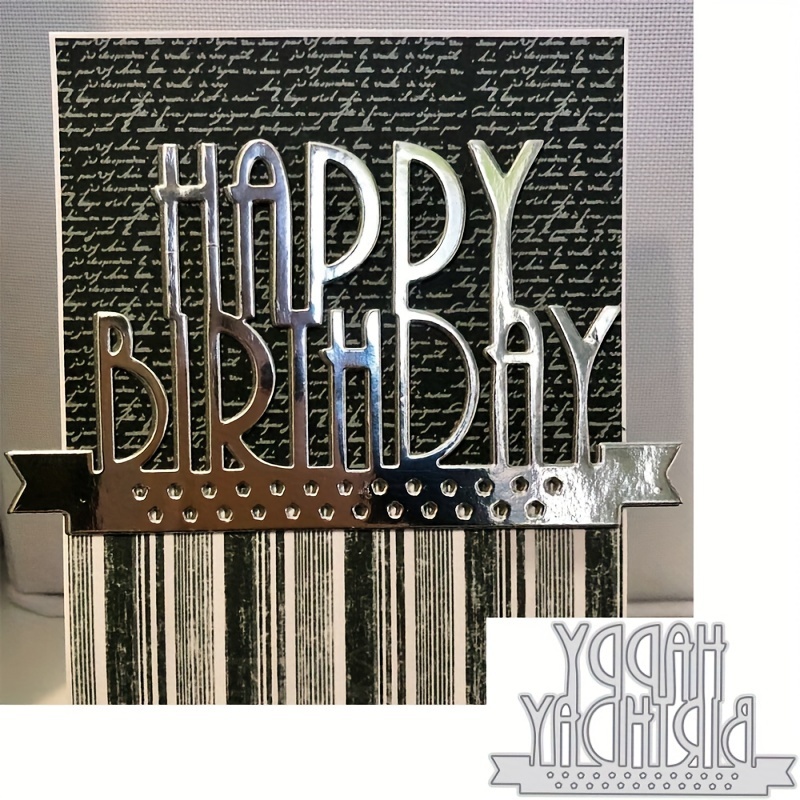 INFUNLY Word Die Cut for Card Making Blessing Word Metal Cutting Dies  Congratulations Die Cuts Happy Birthday Embossing Stencils Template for DIY