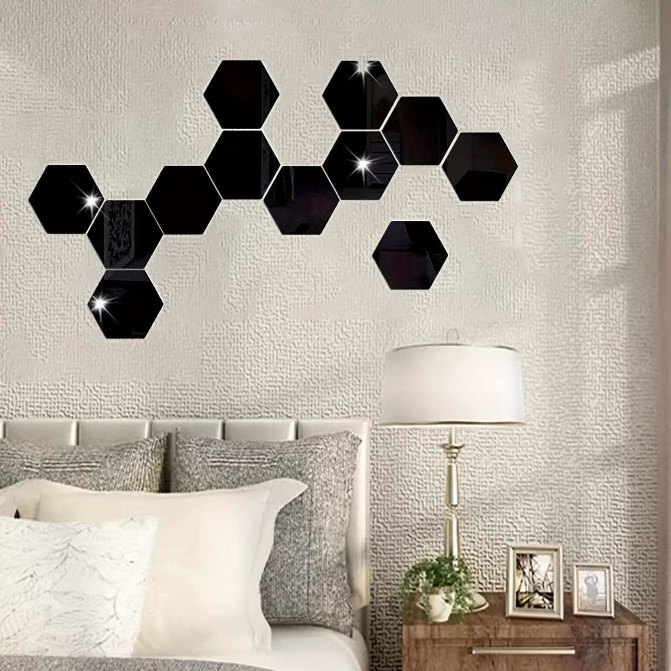 5pcs 3D Wall Stickers, Acrylic Mirror Style Detachable Stickers, Irregular  Lace Shape Combination Wall Stickers, For Bedroom Living Room Office TV Bac