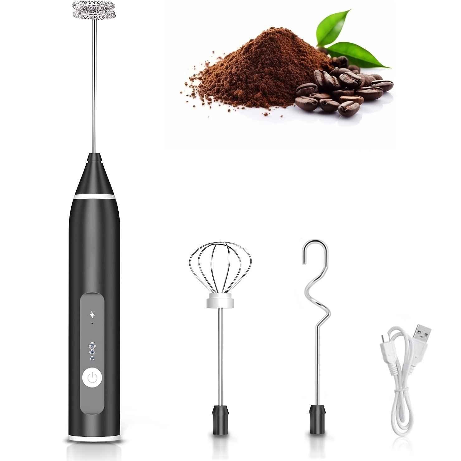 Coffee Beater Milk Frother USB Rechargeable 3 Speed Adjustable
