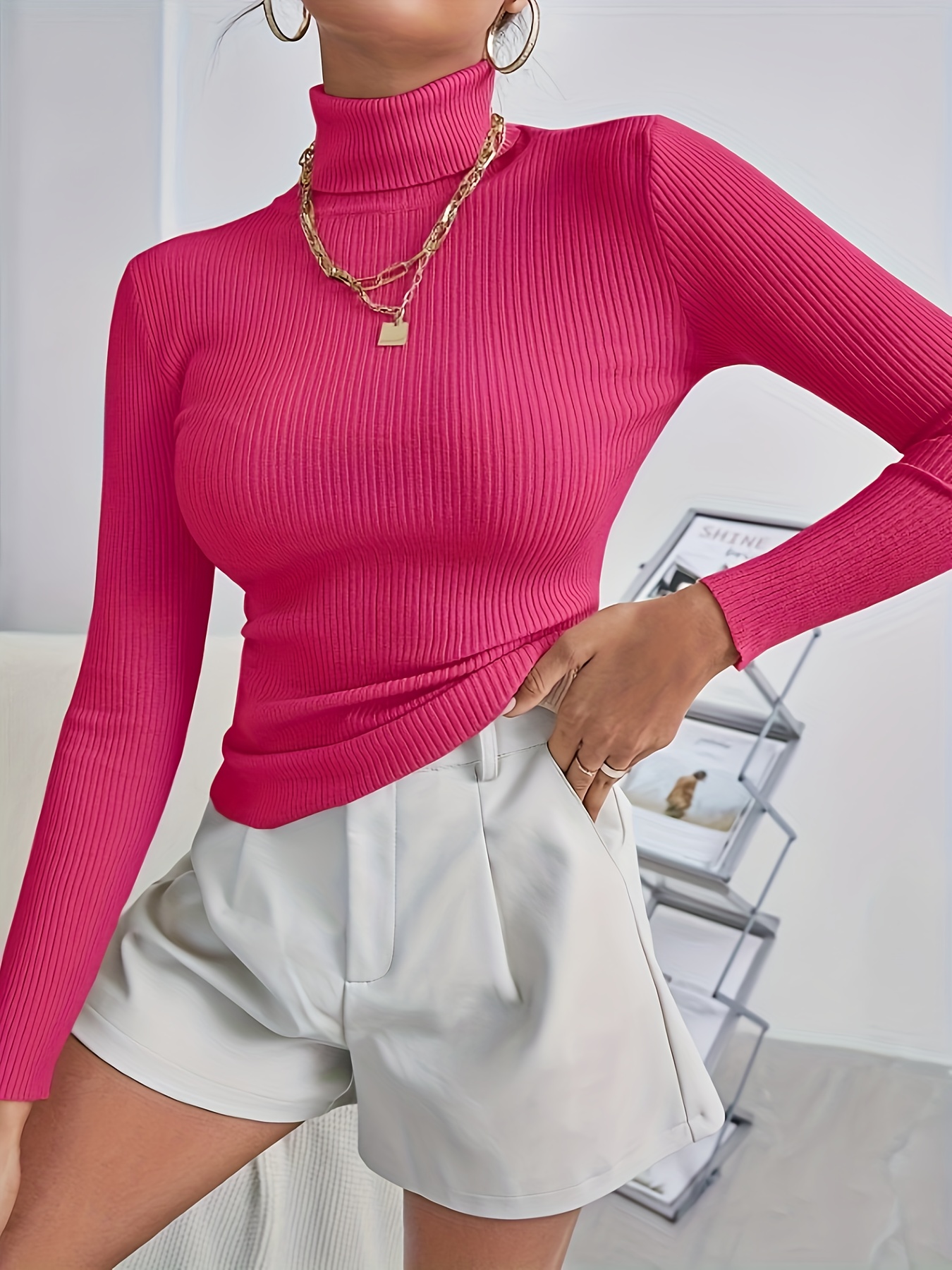 Rose colored clearance turtleneck