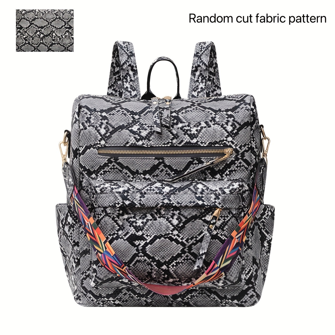 Snake print best sale backpack purse