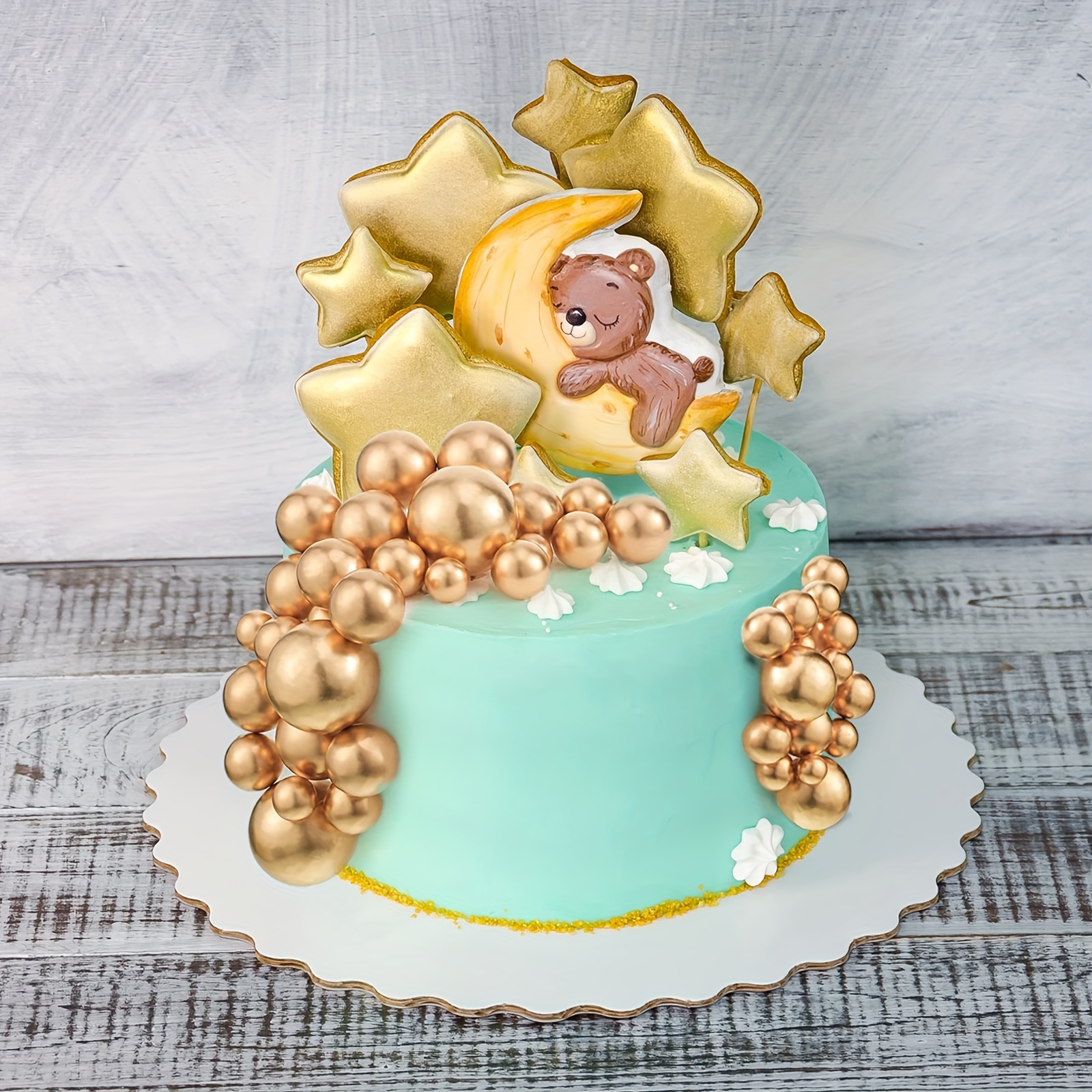 321 Party! Gold Foil Happy Birthday Cake Topper