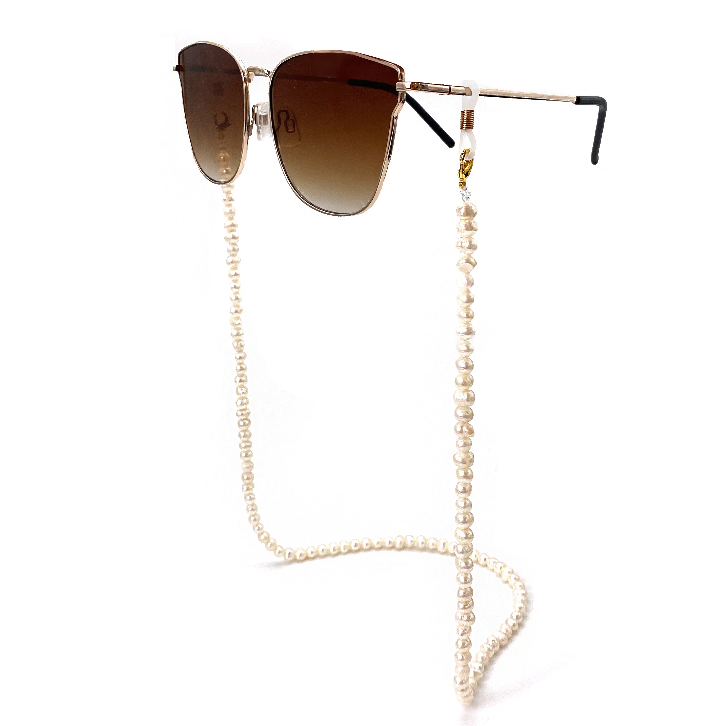Faux Pearl Glasses Chain, Sunglass Strap in Gold with Pearls